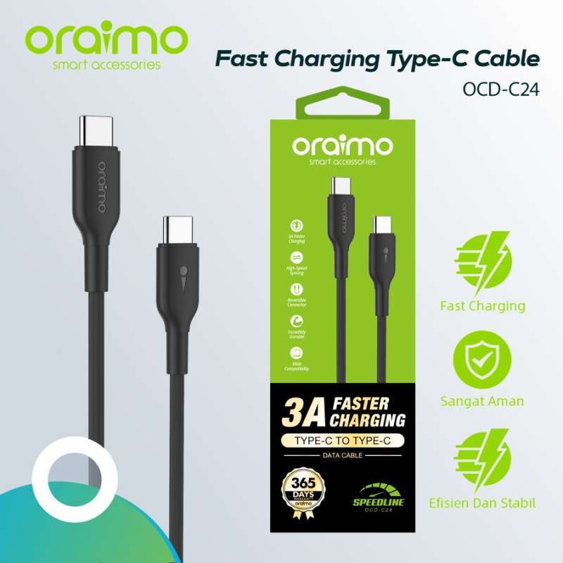 Promo Oraimo Kabel Data Charger Fast Charging Type C To Type C Cable promo-oraimo-kabel-data-charger-fast-charging-type-c-to-type-c-cable
