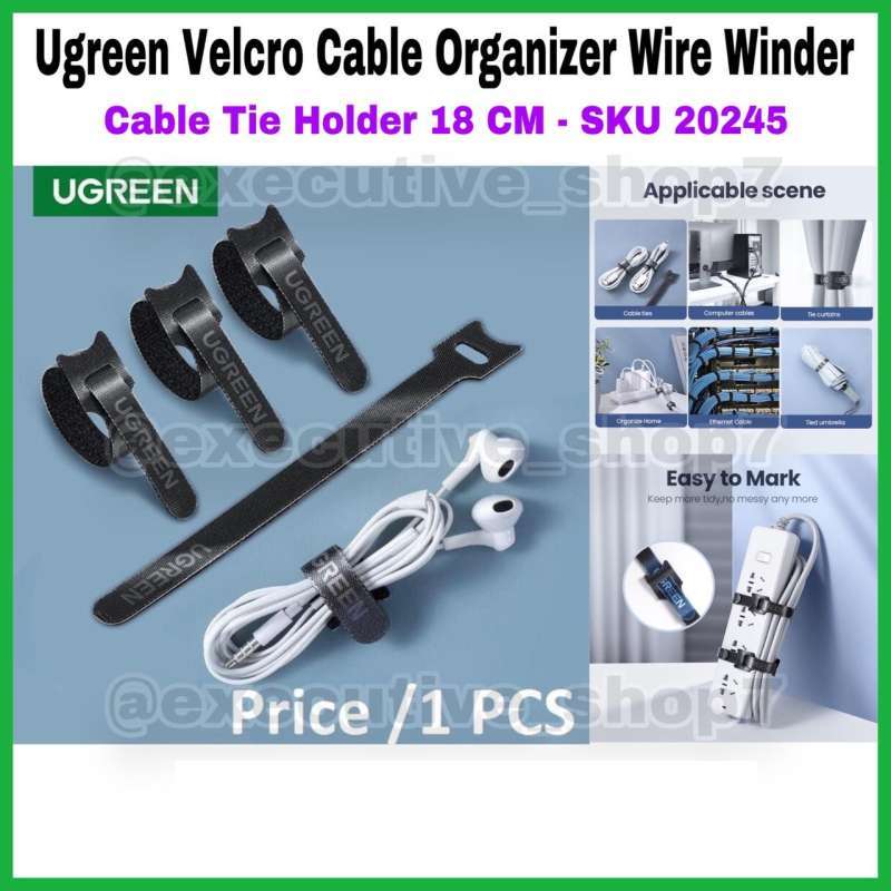 Jual Ugreen Velcro Cable Organizer Wire Winder Cable Tie Holder 18cm