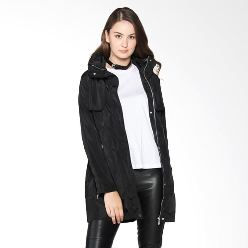 Jual Pull and Bear Trenchcoat - Black Online - Harga