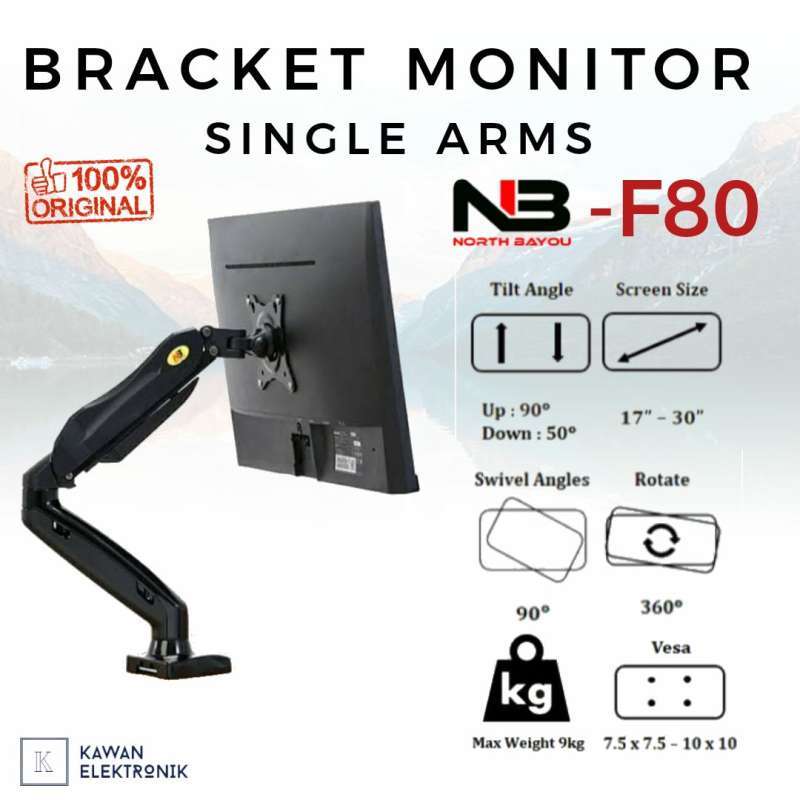 Jual BRACKET LENGAN SWIVEL NB F80 MONITOR 17-30 INCH di Seller Kawan ...