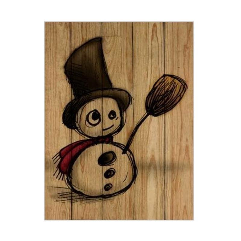 Jual Artistic 18 Snowman Cooking Poster Kayu Solid Hiasan 