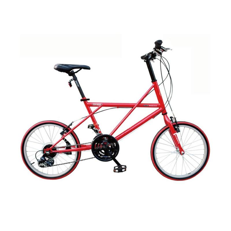 Jual Geometry 21 Speed Mini Velo Sepeda - Red [20 Inch