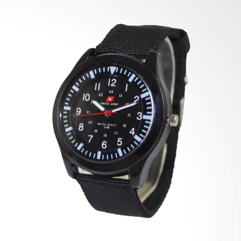 Jual Swiss Army Analog Jam Tangan Pria - Black [SAX 1003 