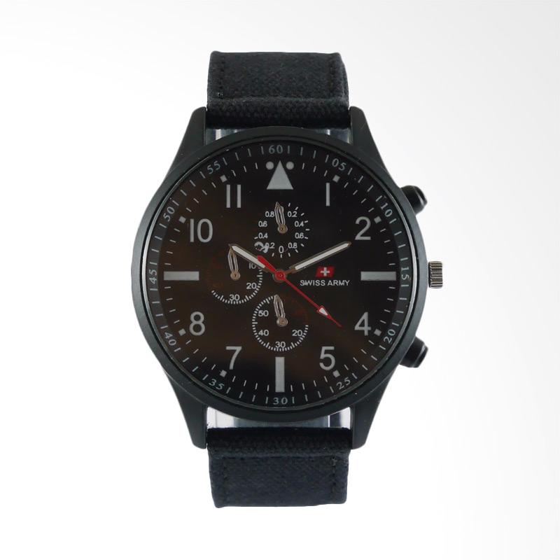 Jual Swiss Army Analog Jam Tangan Pria - Black [SAX 1009 