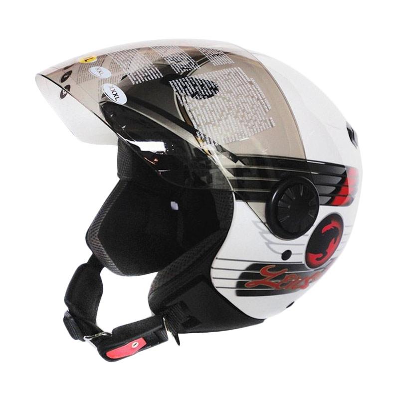 Jual Zeus Zs210b Retro Helm Half Face White Dd65 Silver Xl Di