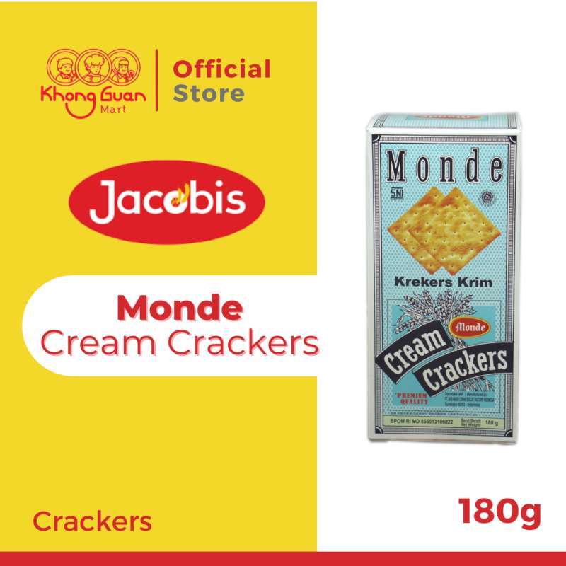 Jual MONDE CREAM CRACKERS BLUE 180 GR di Seller Khong Guan Mart Kebon