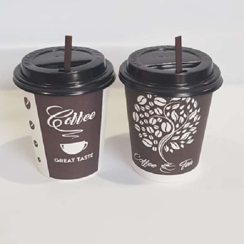 Promo Paper Cup 8 oz / Gelas Kertas 8 oz + Tutup + Sedotan Isi 50 Pcs ...