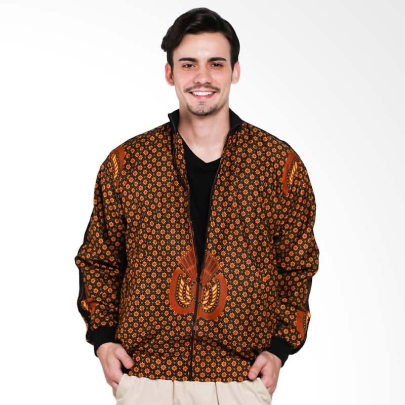 Jual Batik Distro Panjang  Strip Jaket  Pria  Brown T1226 