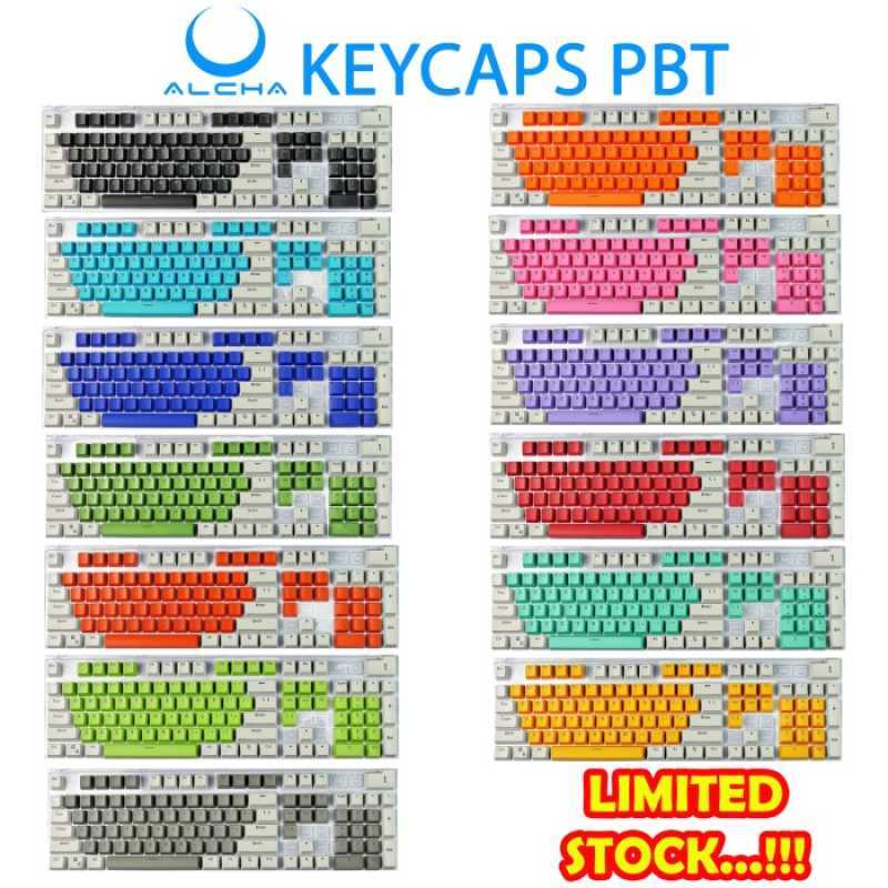 Promo SALE..!!! ALCHA KEYCAPS PBT DOUBLE SHOT WARNA MECHANICAL KEYBOARD