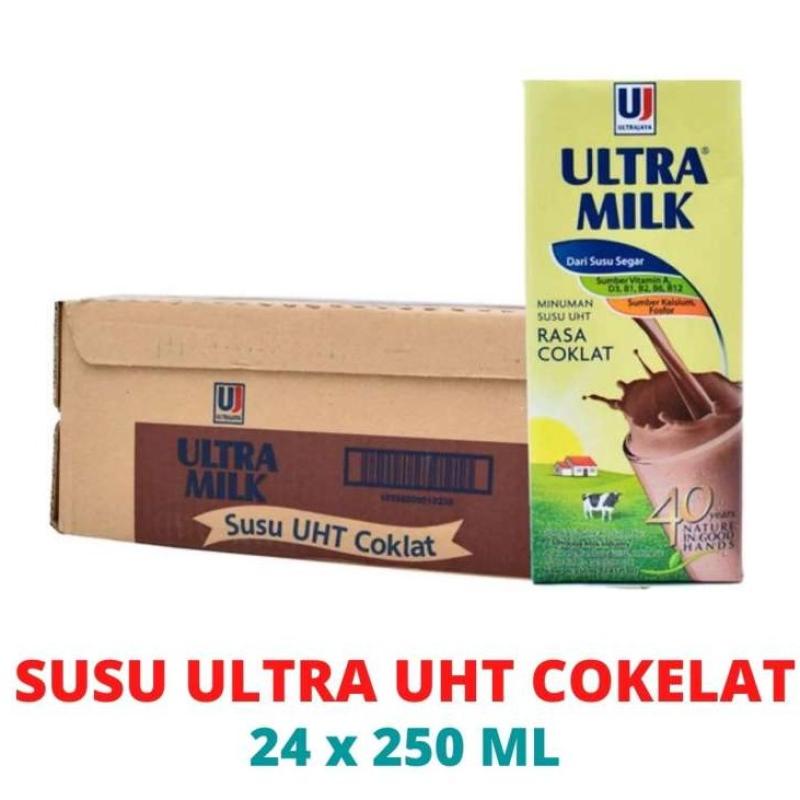 Jual Susu ultra 1 dus isi 24 - UHT rasa coklat ukuran 250ml di Seller
