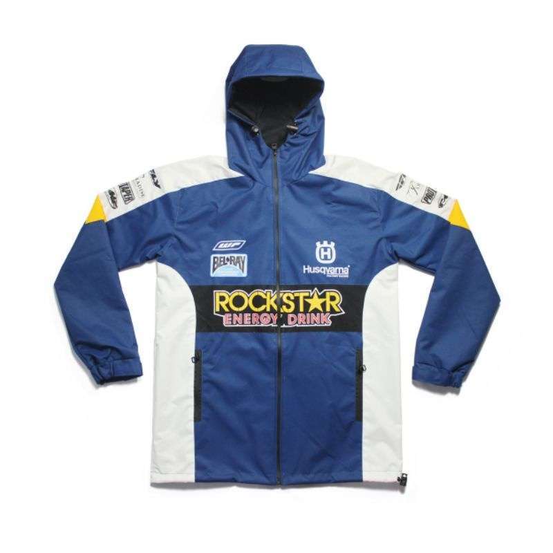 Promo Husqvarna Rockstar Jaket Parasut Waterproof Motocross Offroad