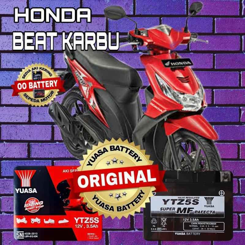 Jual Aki Kering Motor HONDA BEAT Original Yuasa Ytz5S 12V-3,5Amphr di