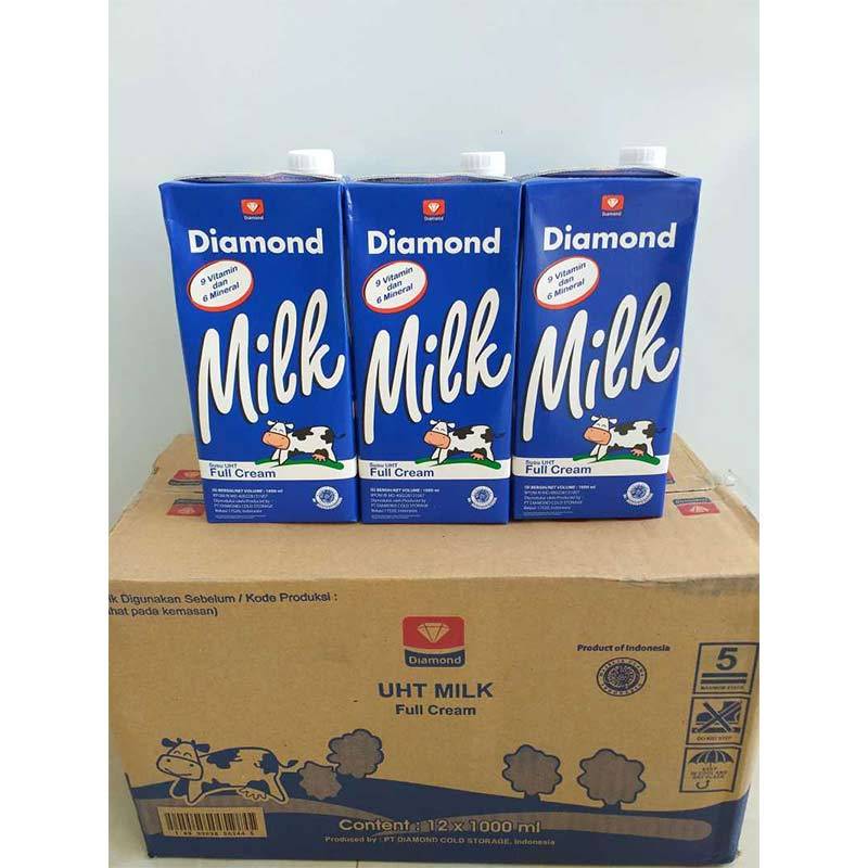 Jual SUSU DIAMOND UHT 1 LITER 1 DUS di Seller Gwen Market - Tajur