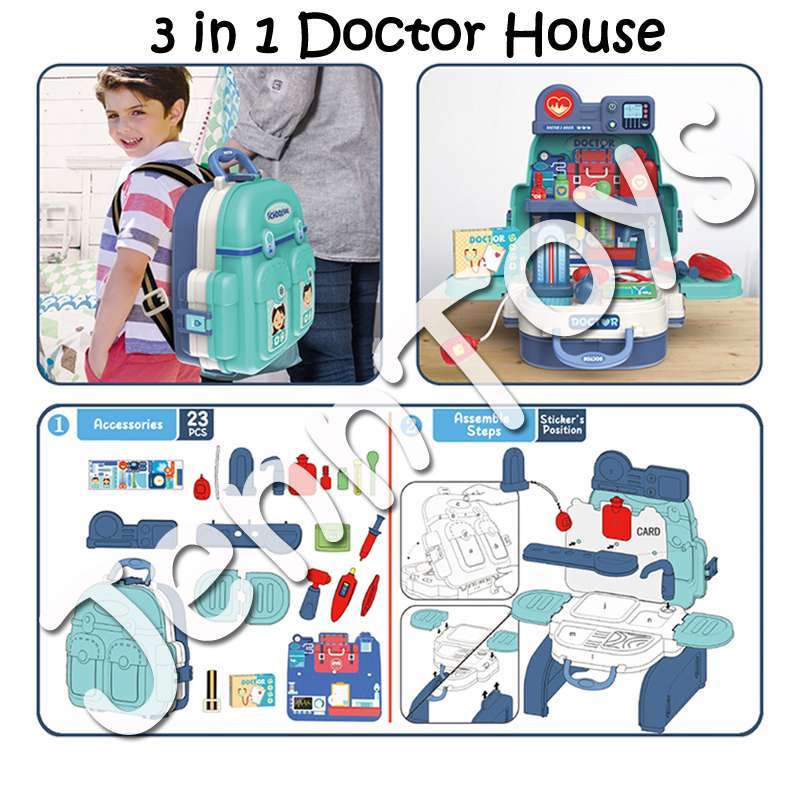 Jual Jenntoys 3 In 1 Doctor House Mainan Anak Perempuan Mainan Anak Laki Laki Pretend Play