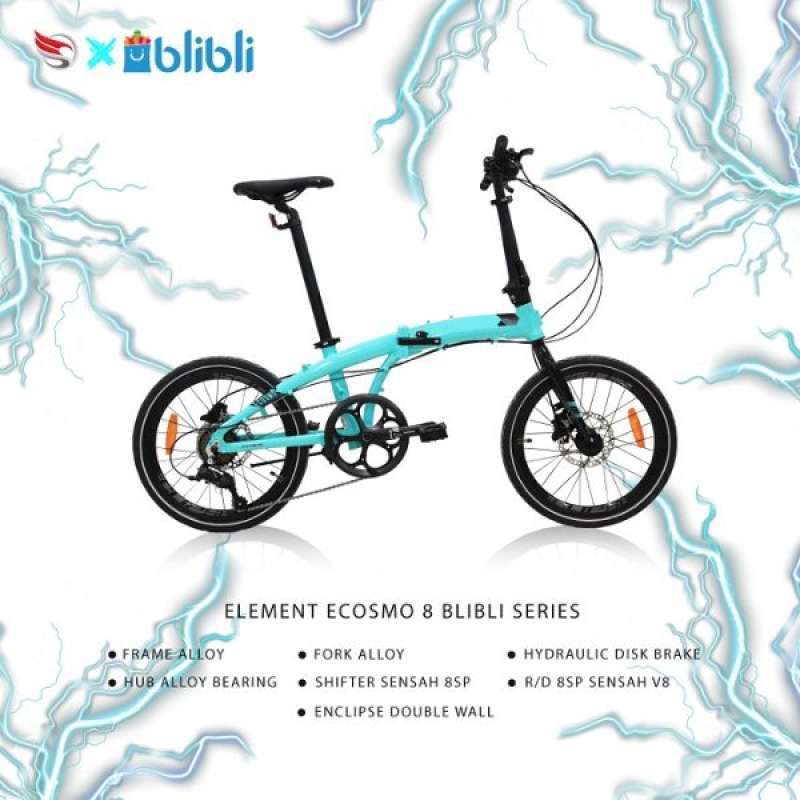 Jual Sepeda Lipat Element Folding Bike Ecosmo 8 Speed 20 inch Blibli Edition Garansi SNI di