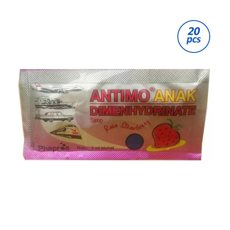 Jual Antimo Strawberry Obat Anti Mabok Anak [5 Ml/ 2 Box/ 10 Sachet/box
