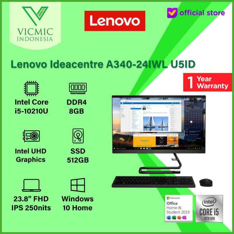 Jual PC LENOVO ALL IN ONE A34024IWLU5ID [Intel I510210U/8GB/512GB