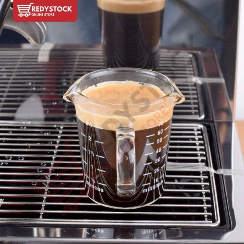 Jual ESPRESSO SHOT GLASS HANDLE 70ml GELAS UKUR KOPI SLOKI Tahan