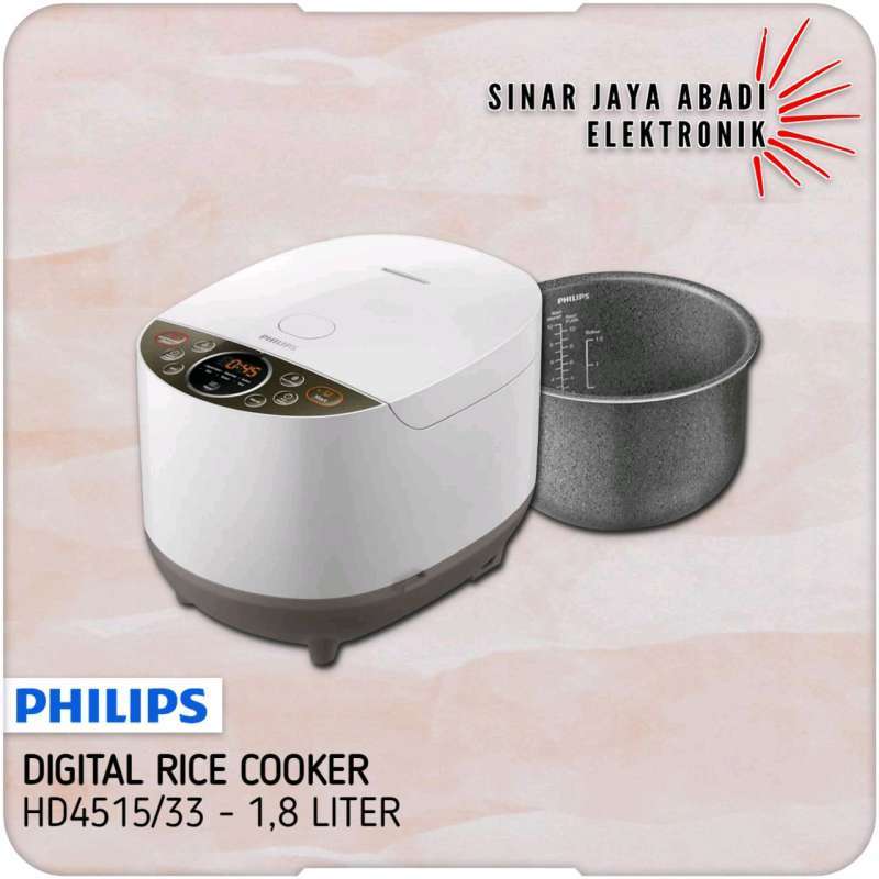 Jual Philips Hd4515/33 Fuzzy Logic Digital Rice Cooker 1.8 L White Di