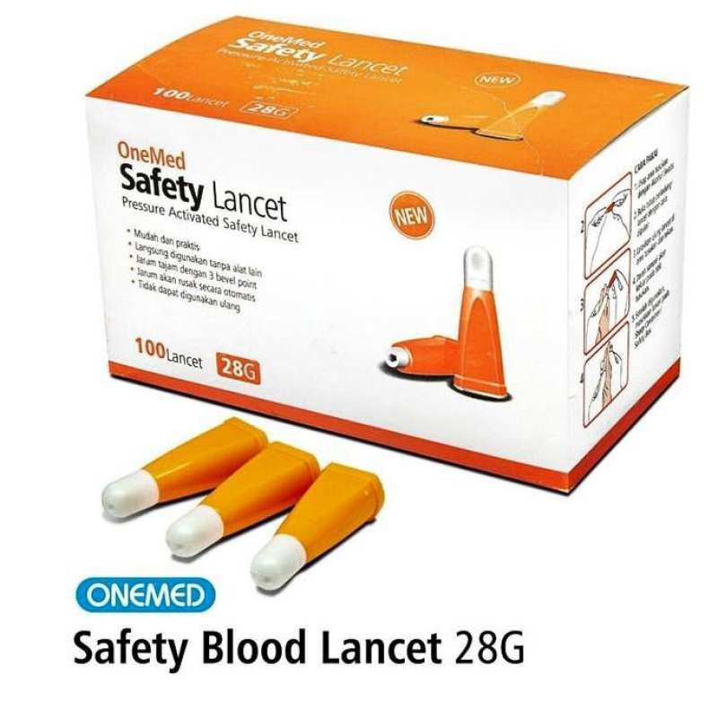 Promo Jarum Lancet Safety Blood Lancet 28G Isi 100pcs Diskon 17 di