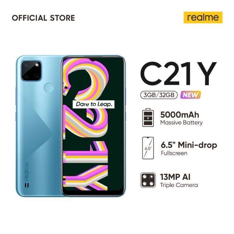 Jual Realme C21Y 3/32GB Resmi Garansi 1Tahun - Cross Blue di Seller ...