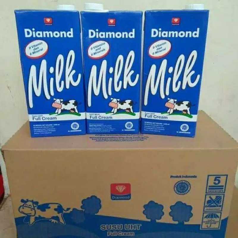 Jual Susu Diamond UHT Full Cream 1 Liter x 12pcs (1 karton) di Seller