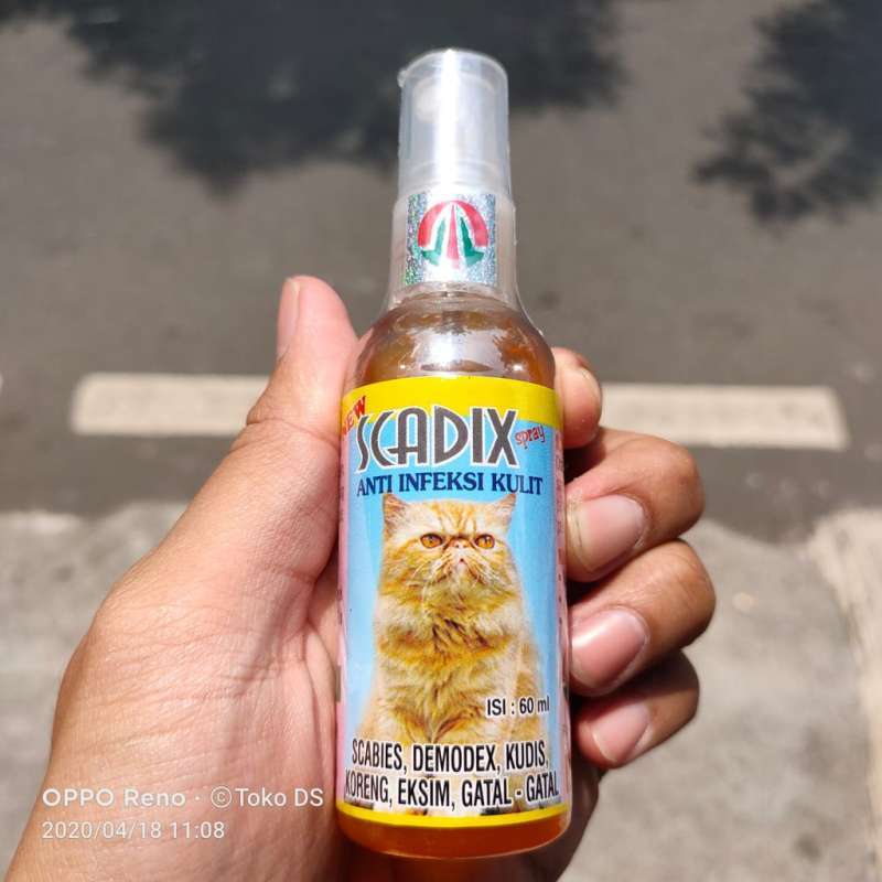 Jual Scadix cat spray 60ml anti infeksi kulit kucing scabies kucing