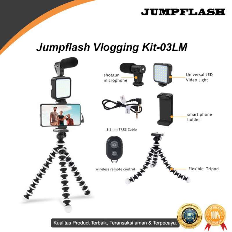 Jual Jumpflash Vlogging Kit03lm Shotgun Mic With Led For Vlogging 03