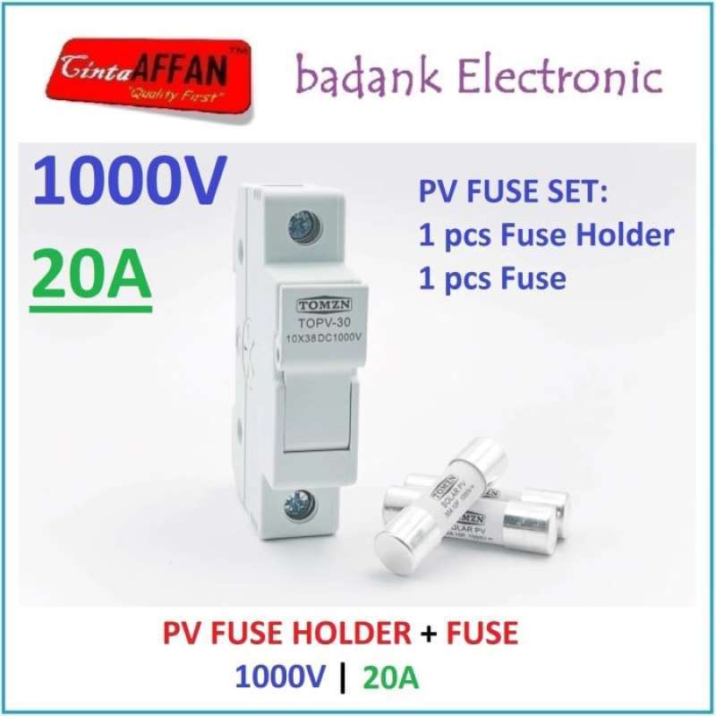 Jual Dijual 20A Solar PV Fuse Holder DC 1000V with Fuses 20A Solar