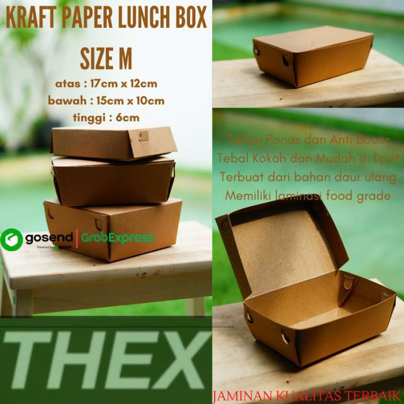 Promo Paper Lunch Box Size M (17x12x6) Harga per box Kraft