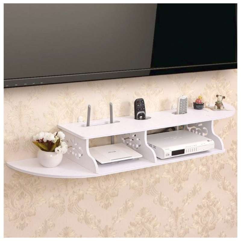 Jual Rak Dinding Gantung Ambalan Router Wifi Dvd Music Player 2 Layer ...