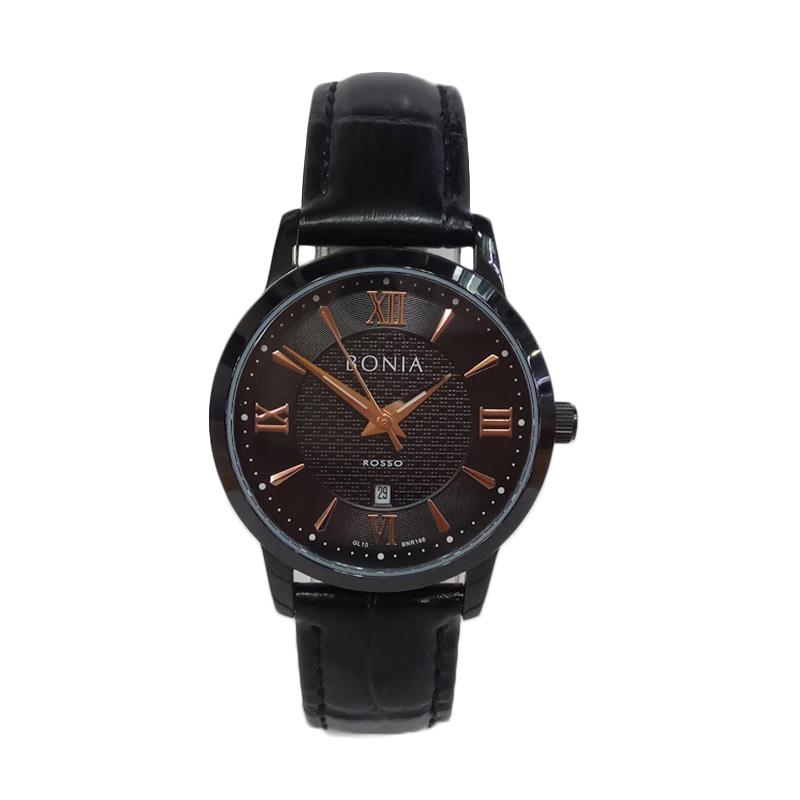 Jual Bonia BR166-2 Rosso St-Steel Leather Strap Jam Tangan