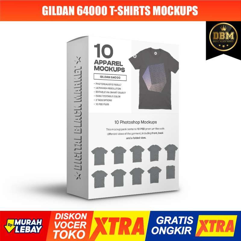 Jual Gildan 64000 TShirts Mockups Adobe di Seller DIGITAL