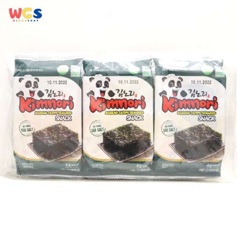 Jual Kim Nori Korean Crispy Seaweed Snack Natural Sea Salt 4g X 3p 12g