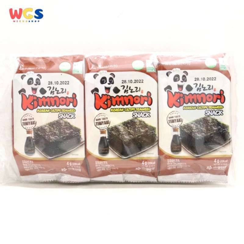 Jual Kim Nori Korean Crispy Seaweed Snack Good Taste Teriyaki 4g x 3p
