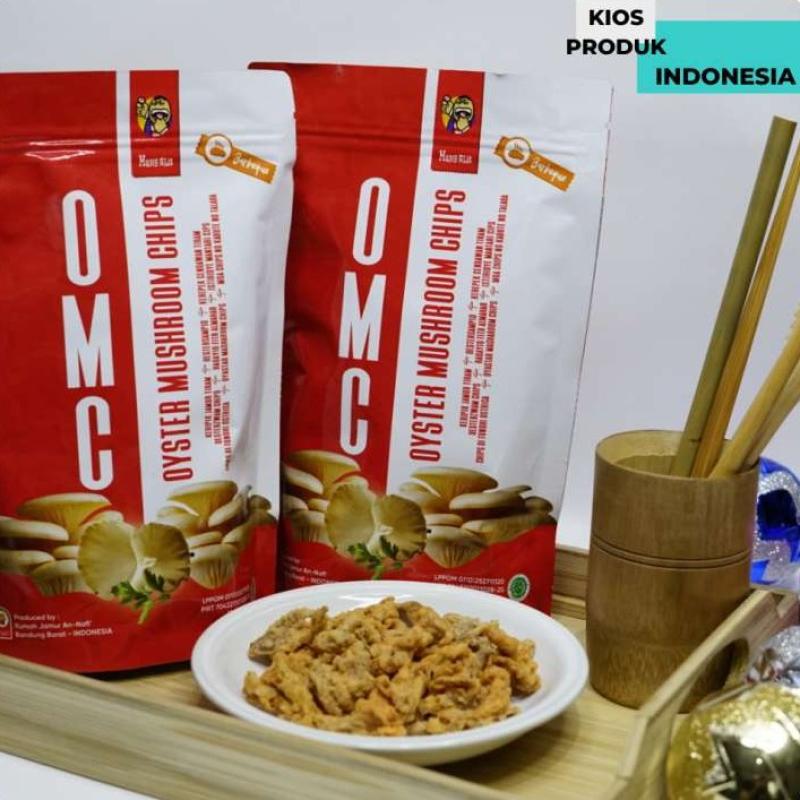 Jual Keripik Jamur Tiram Crispy OMC (Oyster Mushroom Chips) Barbeque 40