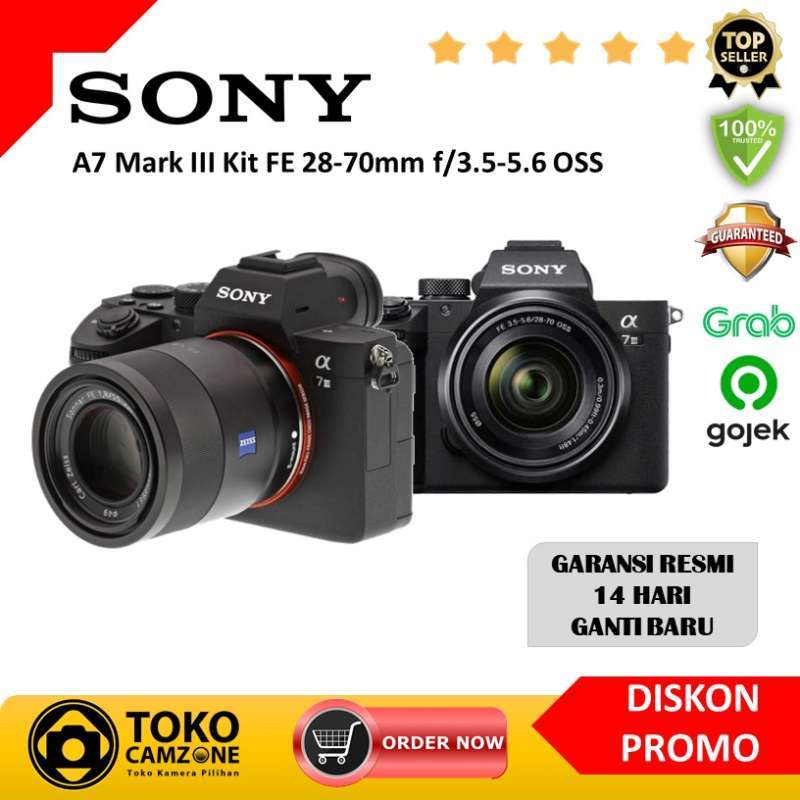 Jual SONY Alpha A7 Mark III Kit 2870mm f/3.55.6 OSS Kamera Mirrorless Resmi Tokocamzone di