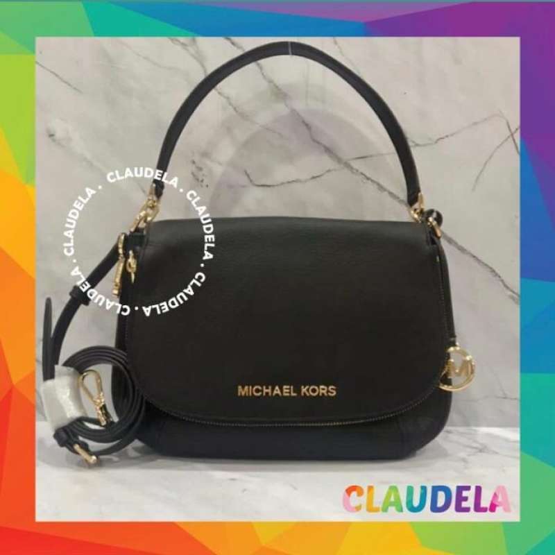 Jual MICHAEL KORS Bedford Flap Medium Convertible Shoulder Bag in Black