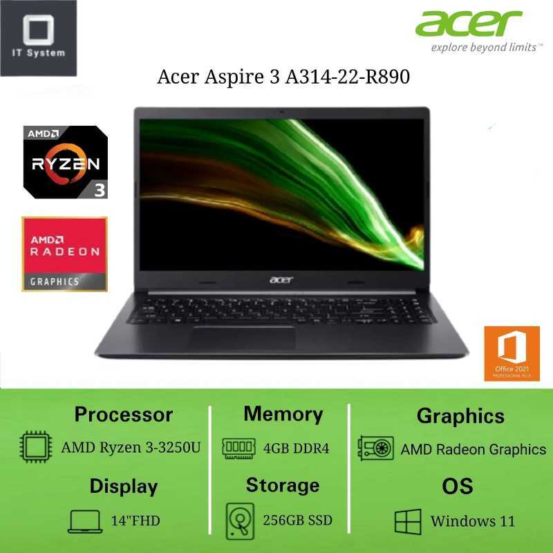 Promo Acer A314-22-r890 Amd Ryzen 3-3250 4gb/256gb Ssd/14 Fhd/win 11 ...