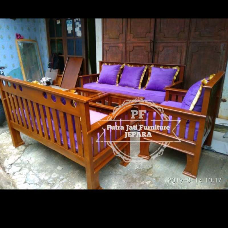 Promo Furniture Jati Sofa Ruang Tamu Meja Kursi Kayu Jati Minimalis