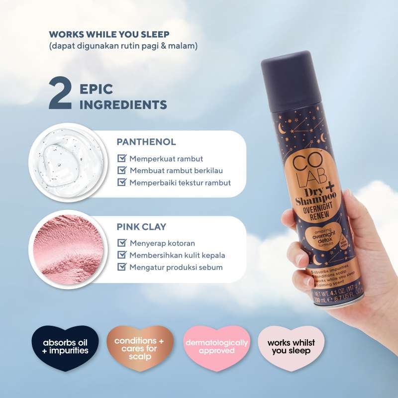 Jual Colab Dry Shampoo Overnight Renew 200ml Di Seller Colab Gudang