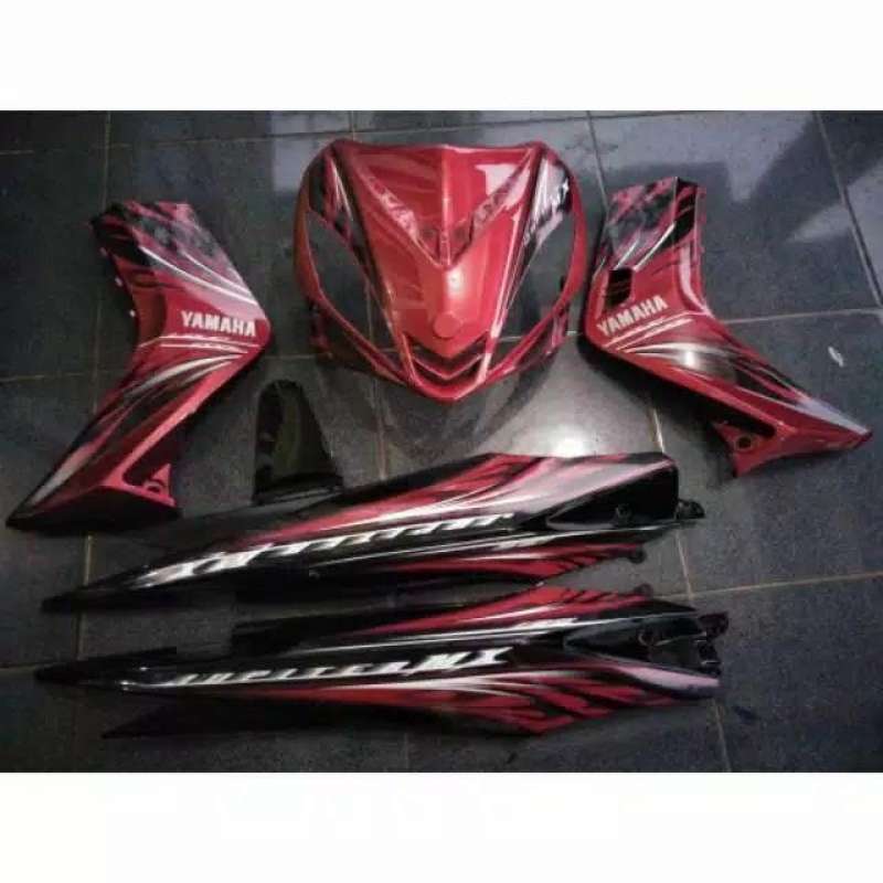 Jual paketan body jupiter mx old merah hitam / tameng + sayap bawah