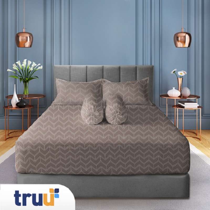 Jual TRUU Sprei Ekslusif Dark Brown Chevron TR.P015 - Dark Brown