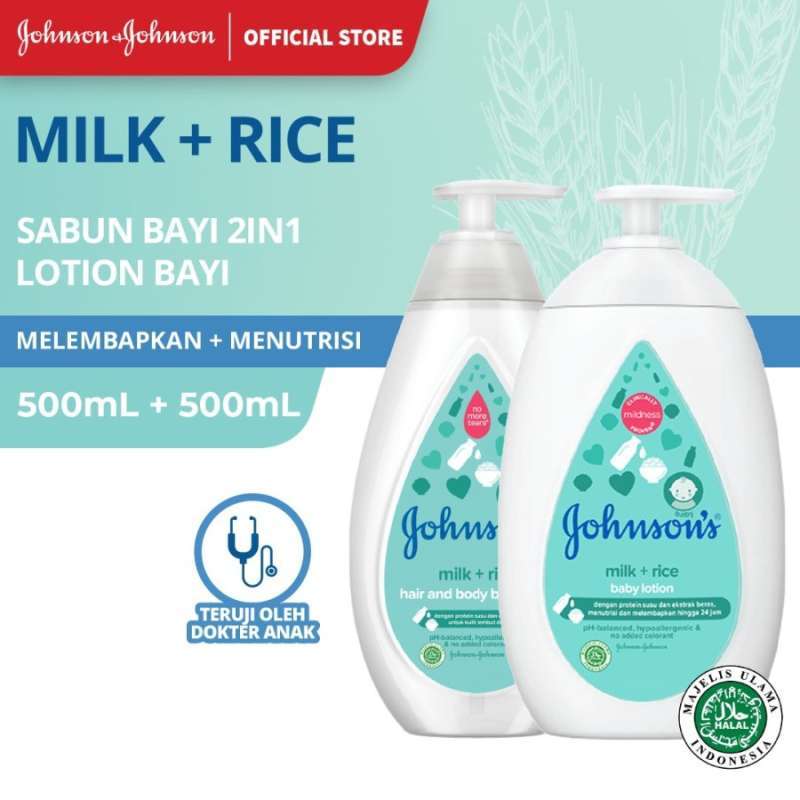 Jual JOHNSON'S Milk+Rice Bundle Hair & Body Baby Bath + Baby Lotion