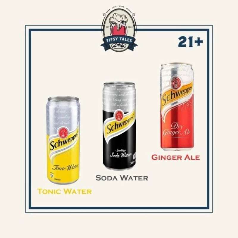 Jual Schweppes tonic water/ Ginger Ale / Soda Water 330ml ( Mixer ) di