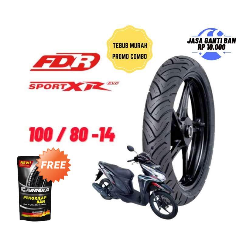 Jual FDR Sport XR Evo [100/80 - 14] Ban Belakang Motor Matic Tubeless ...