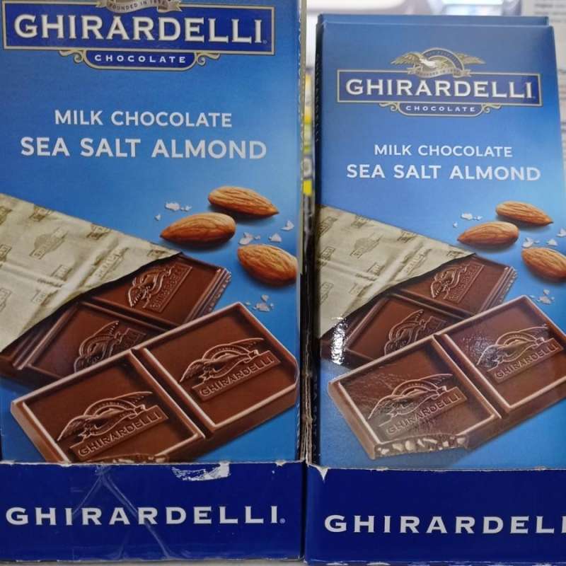 Jual ghirardelli milk chocolate sea salt almond 3.5 ounce di Seller