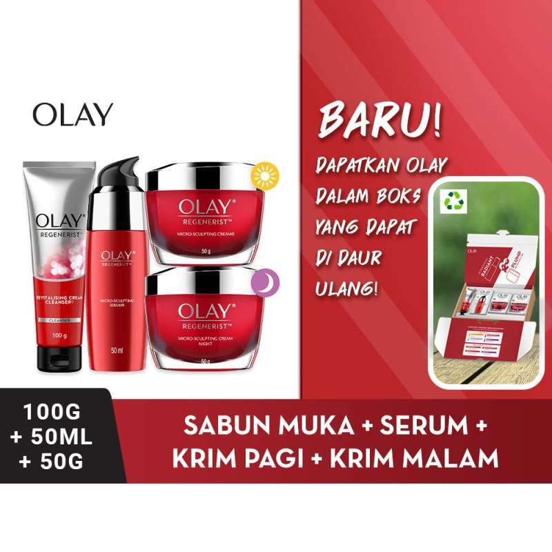 Promo Olay Regenerist Recycled Pack Set Lengkap Anti Aging Skincare