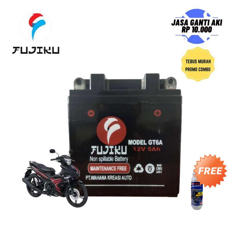 Jual Fujiku Battery MF GT6A Aki Motor Mega Pro Jupiter MX Accu Motor