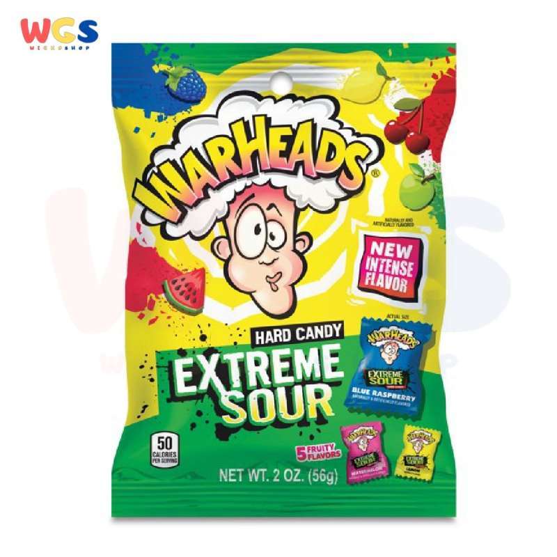 Jual Permen Warheads Hard Candy Extreme Sour New Intense 5 Flavor 2oz